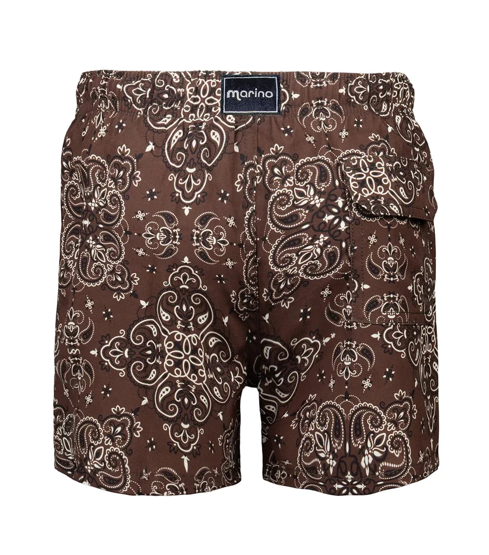Brown Bandana Boy Swim Short