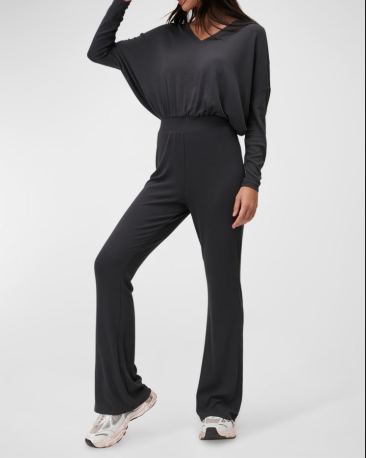 V NECK JUMPSUIT GRIS OBSCURO