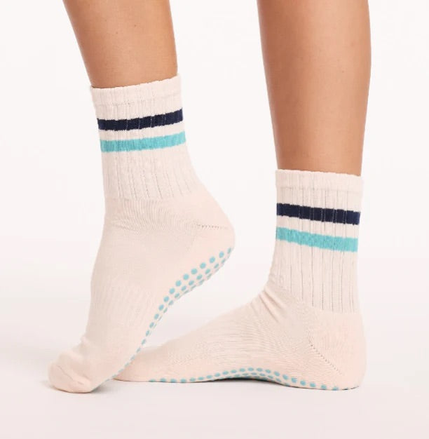 BLUE RETRO GRIP SOCKS