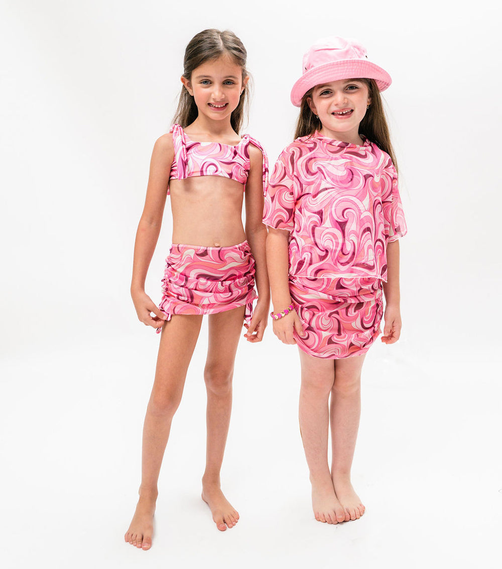 Ruched Skirt Pink Groovy