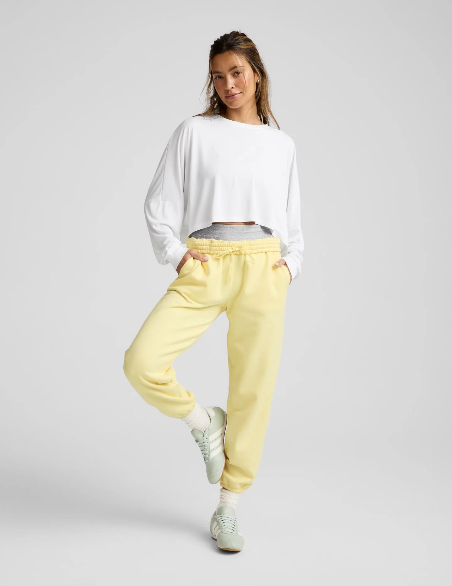 studio luxe cropped long sleeve tee