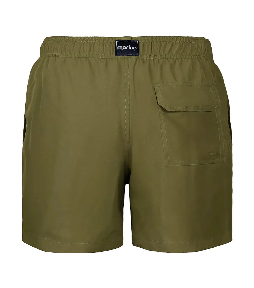 Moss Green Men Solid Swim Short