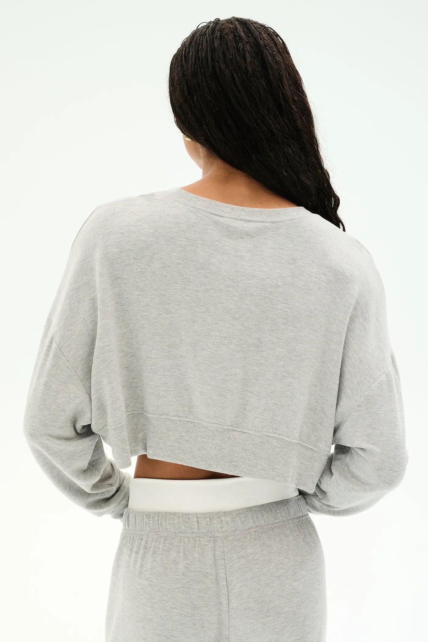 NOAH CROP SWEATSHIRT - HEATHER GREY