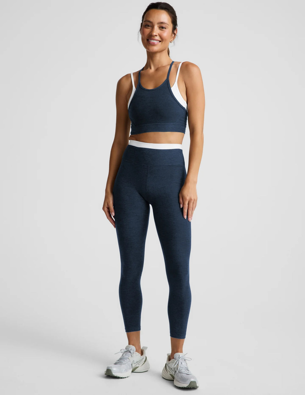 Spacedye Layered High Waist legg - navy