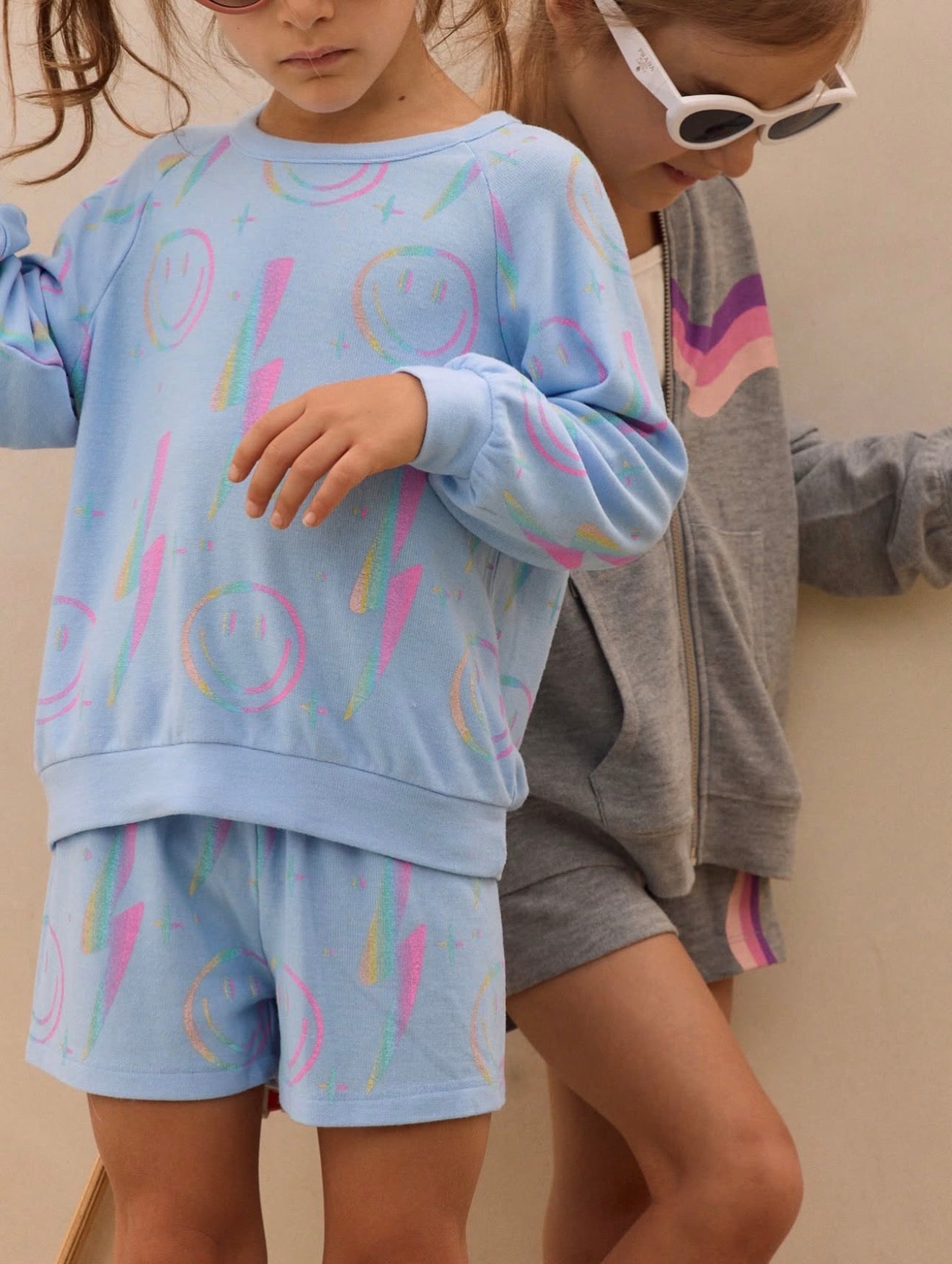 Cozy Knit Basic Pullover - Peri Blue / Lightning Smile