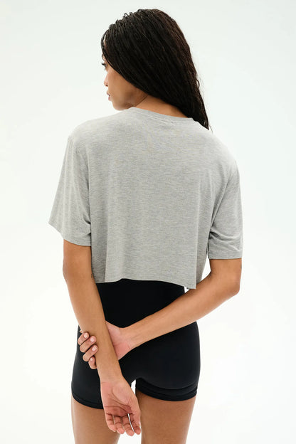 DJUNA OVERSIZED CROP - HEATHER GREY