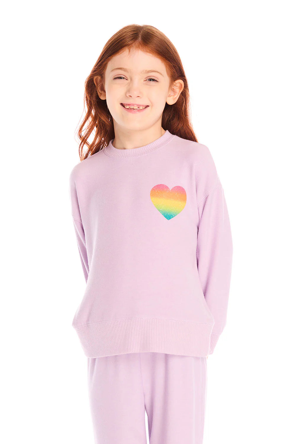 Rainbow Glitter Heart Pullover