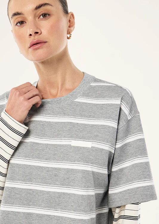 SPARK LS TEE - MID GREY MARLE