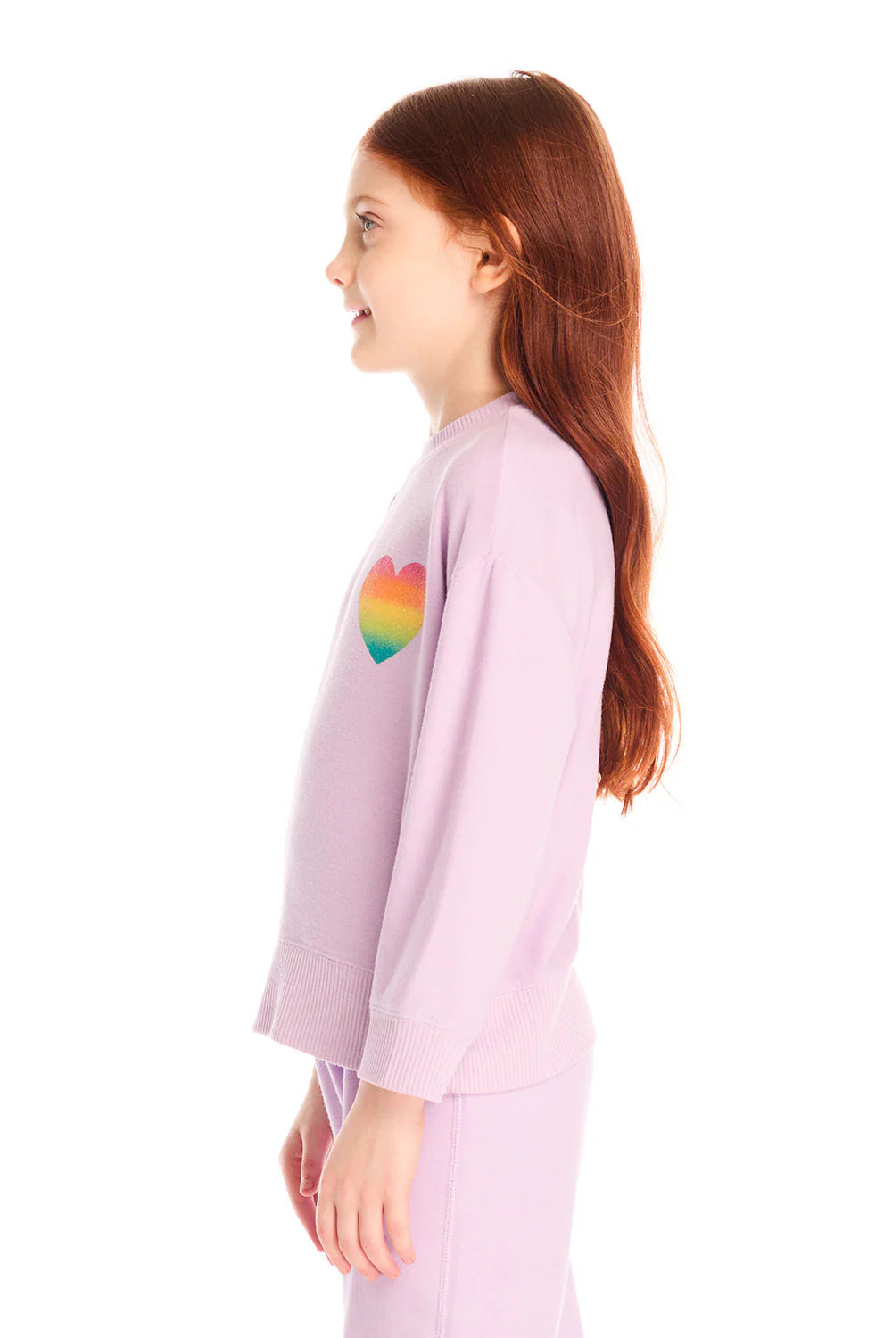 Rainbow Glitter Heart Pullover