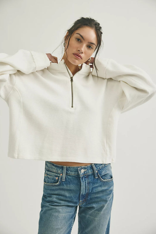 Celeste Quarterzip - Clean Ivory