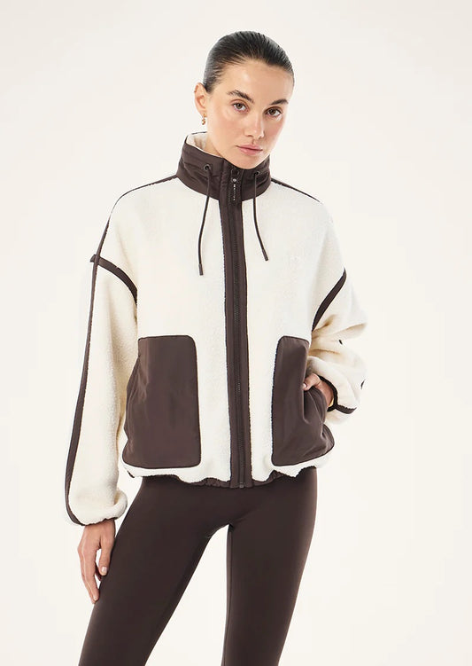 LENNON SHERPA JACKET - WHISPER WHITE/COFFEE