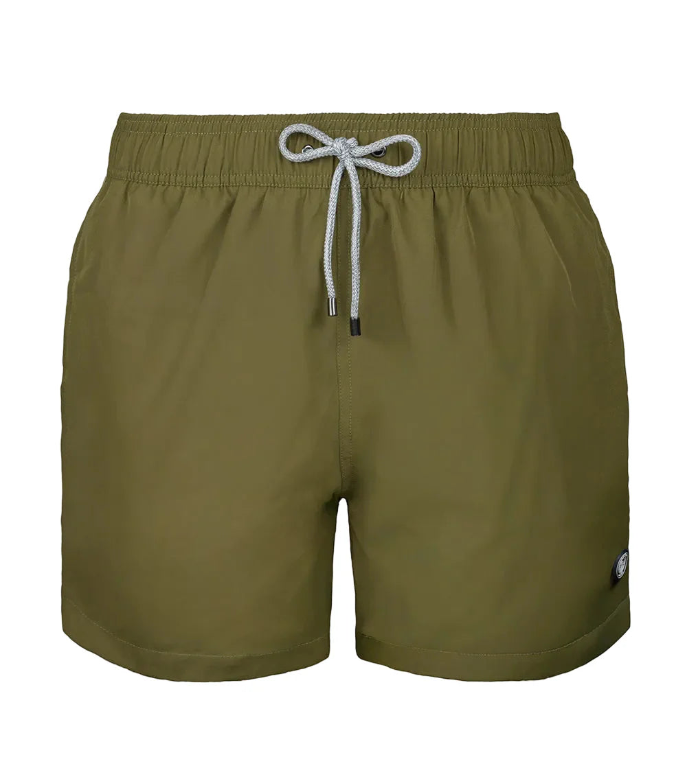 Moss Green Men Solid Swim Short
