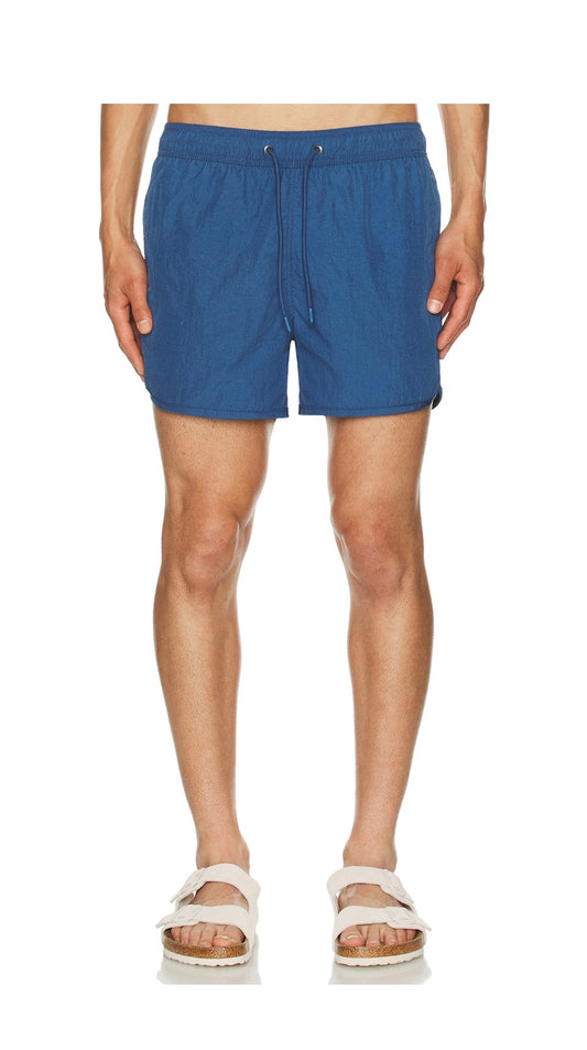 Nylon Crinkle 4 Scallop Swim Trunk