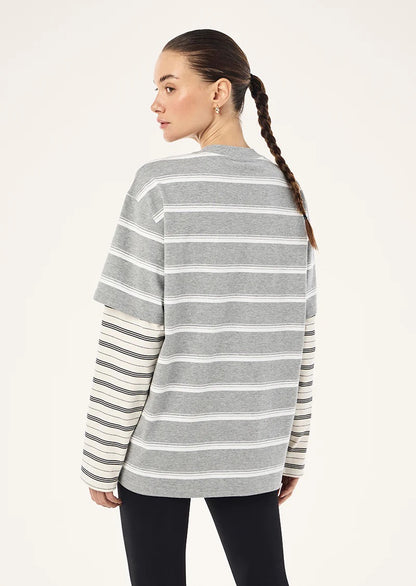 SPARK LS TEE - MID GREY MARLE