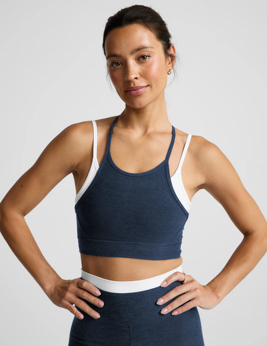 Spacedye Layered Line Bra - Navy/White