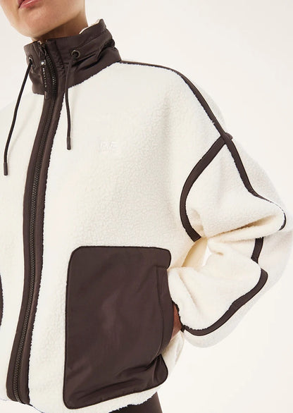 LENNON SHERPA JACKET - WHISPER WHITE/COFFEE