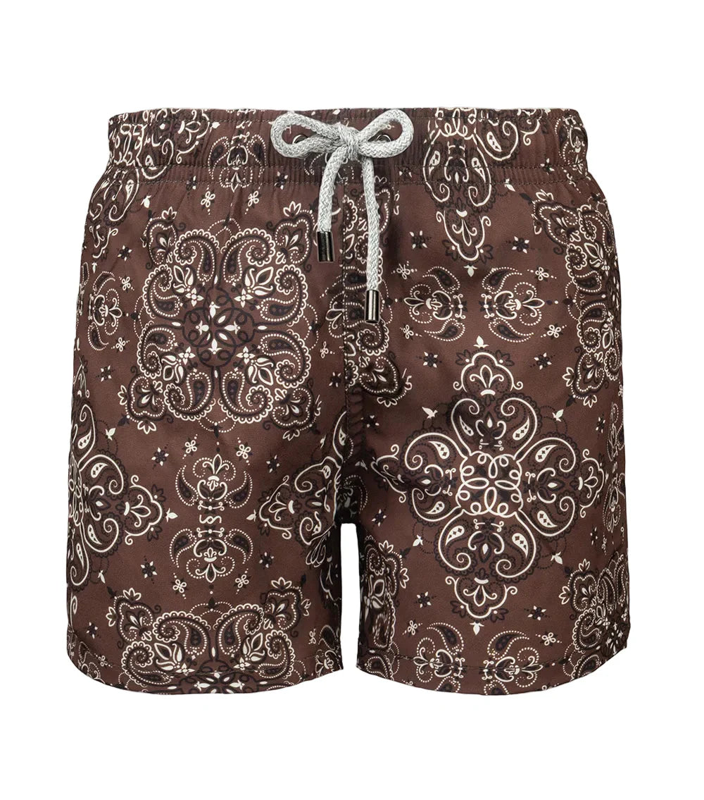 Brown Bandana Boy Swim Short