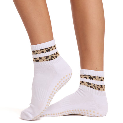 WHITE CHEETAH GRIP SOCKS