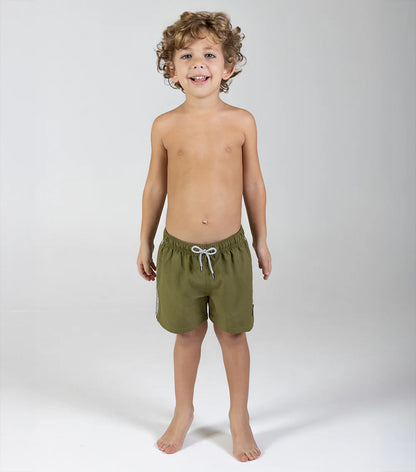 Moss Green Solid Swim Short Kids