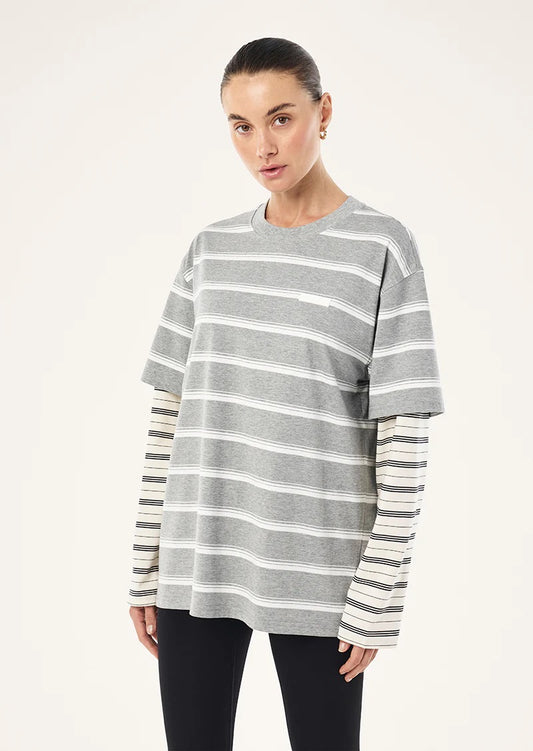 SPARK LS TEE - MID GREY MARLE