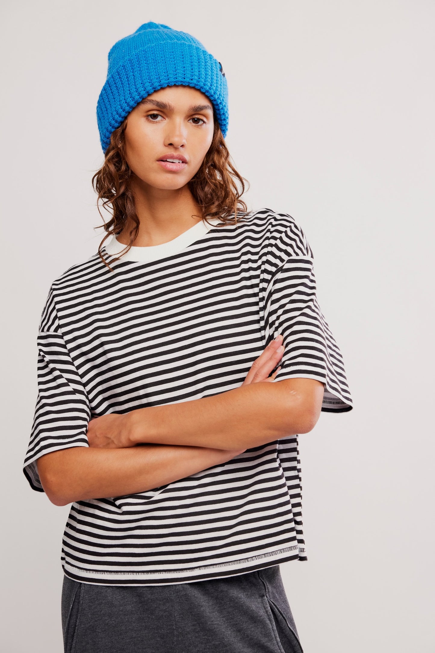 Printed Tackle Tee Black Stripe
