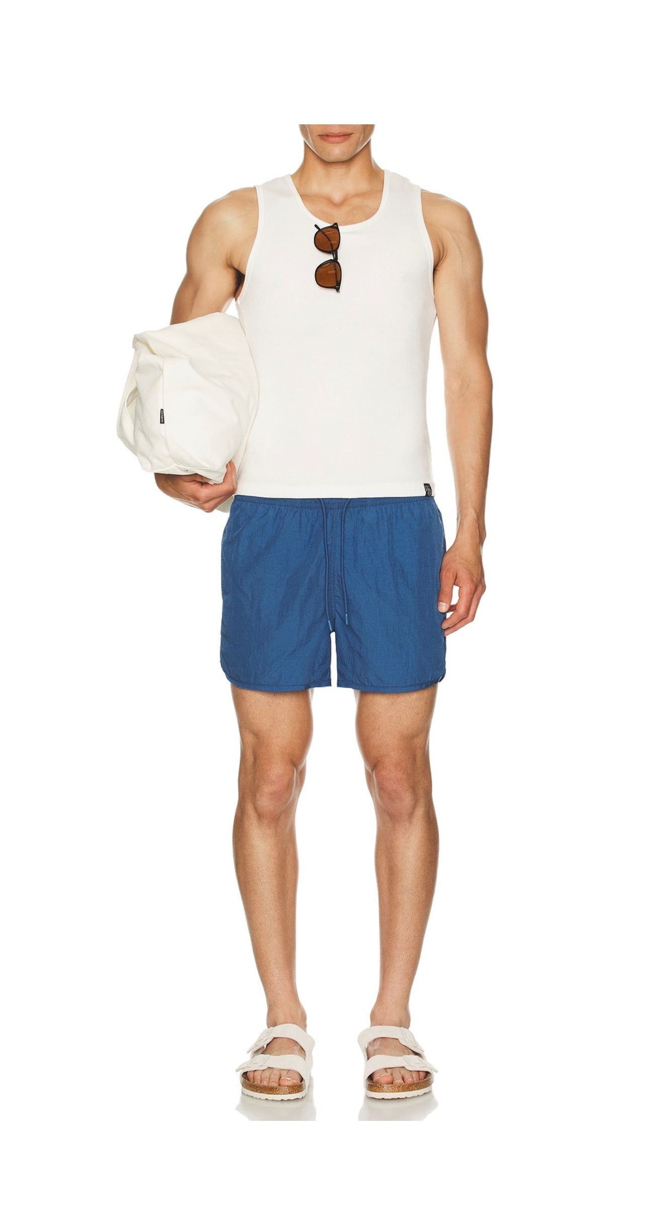 Nylon Crinkle 4 Scallop Swim Trunk