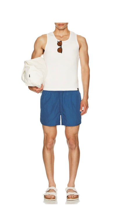 Nylon Crinkle 4 Scallop Swim Trunk