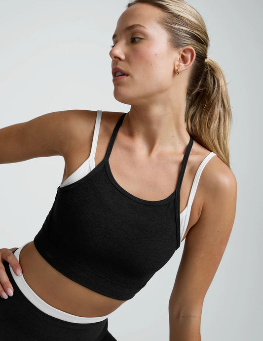 Spacedye Layered Long Line Bra - black
