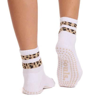 WHITE CHEETAH GRIP SOCKS