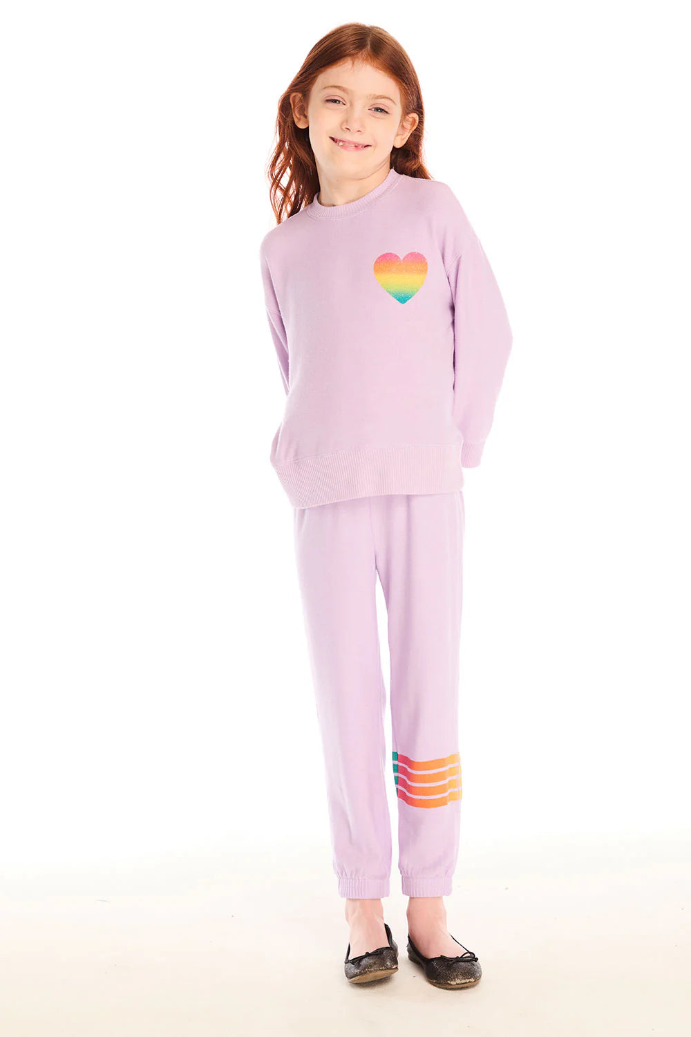 Rainbow Glitter Heart Pullover
