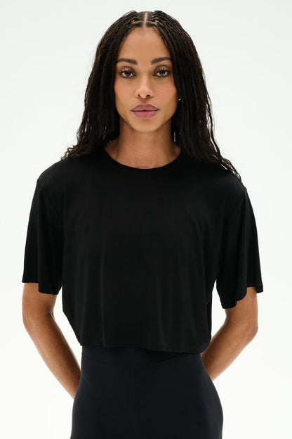 DJUNA OVERSIZED CROP - BLACK