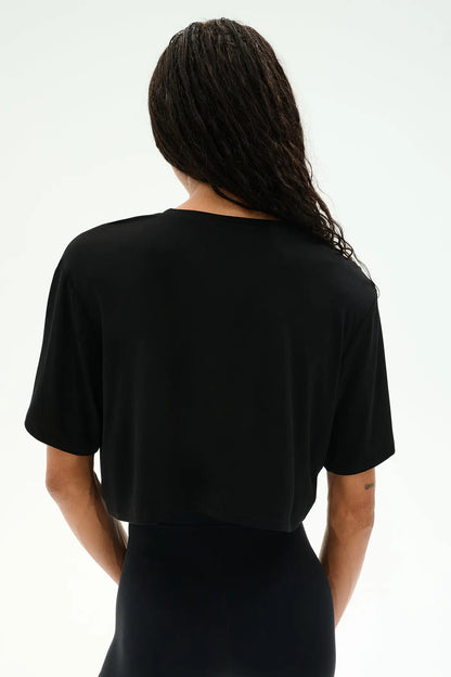 DJUNA OVERSIZED CROP - BLACK