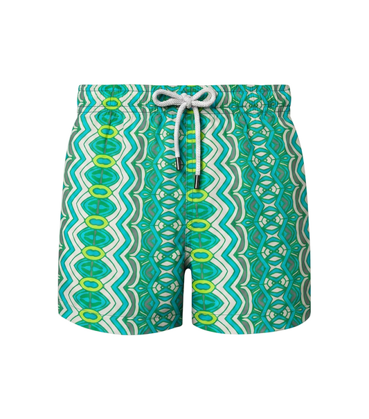 Boy Swim Short Abstract Green