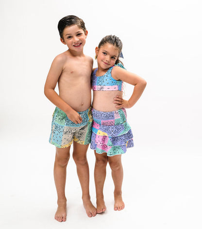 Boy Swim Short Pastel Bandana