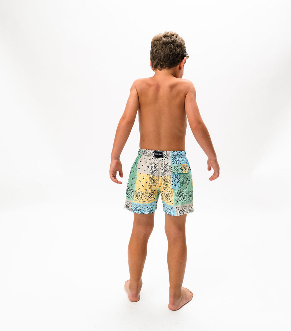 Boy Swim Short Pastel Bandana