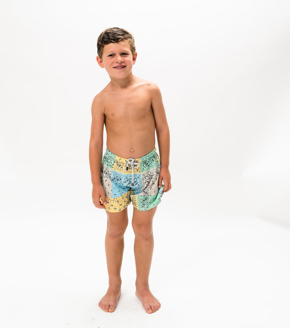 Boy Swim Short Pastel Bandana