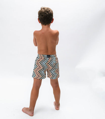 Boy Swim Short Chevron Checkers