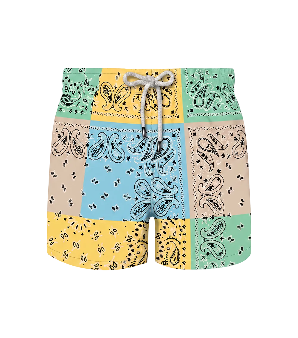 Boy Swim Short Pastel Bandana
