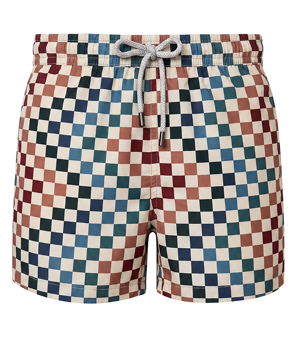 Men Swim Short Chevron Checkers