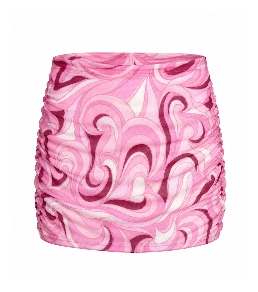 Ruched Skirt Pink Groovy